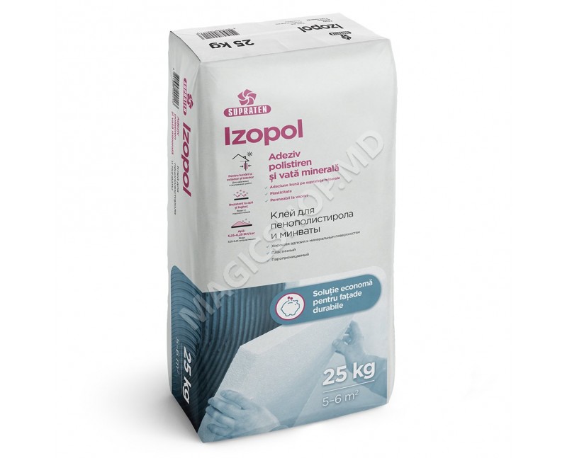Клей для пенополистирола и минваты IZOPOL 25 кг