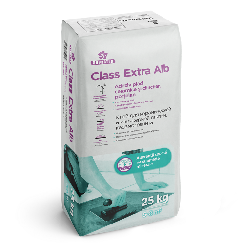 Adeziv pentru gresie si faianta CLASS EXTRA ALB 25 kg
