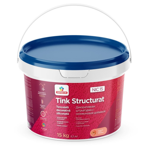 Tencuiala decorativa NIC 15 alb 15kg