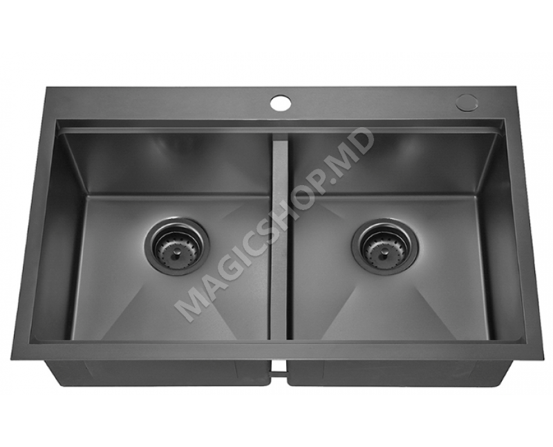 Мойка из нержавеющей стали BOHM HM 78x49D 21,5 cm Nano-Black