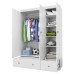 Dulap cu 3 sectiuni Polini kids Fun 1360, alb
