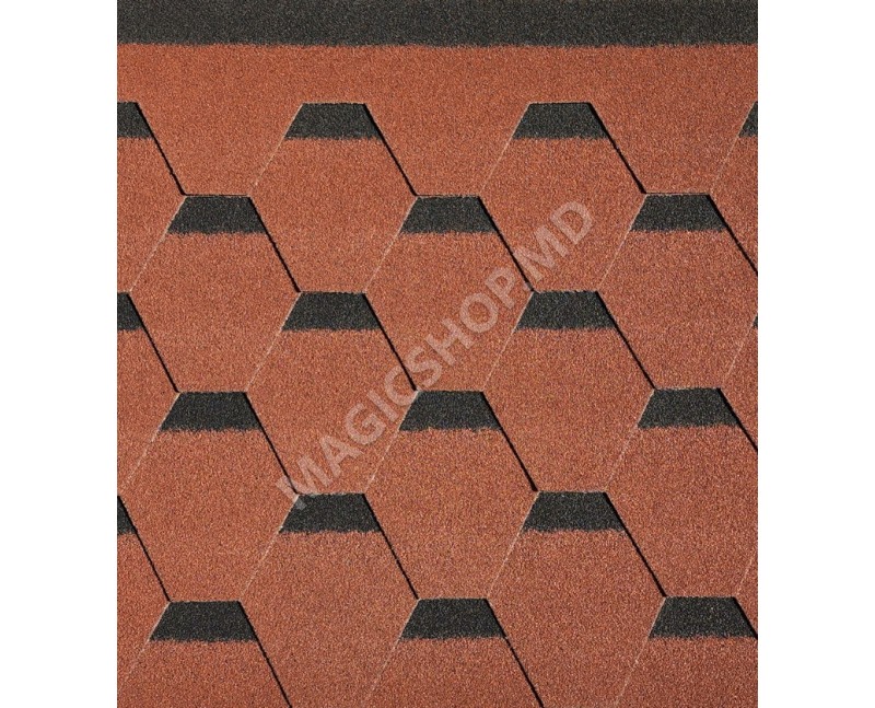 Țigla bituminoasă AxoDach HEXA Red clay