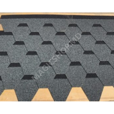 Țigla bituminoasă AxoDach HEXA Gray smoke