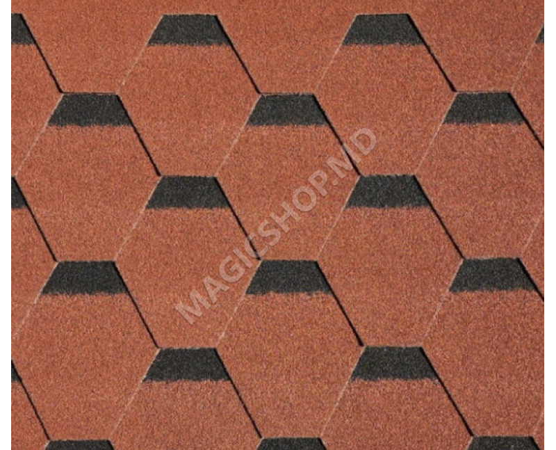 Țigla bituminoasă AxoDach HEXA Red clay