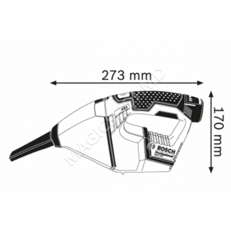 Пылесос Bosch GAS 12 V-LI 18 Вт 12 В 45 мбар 0,35 л