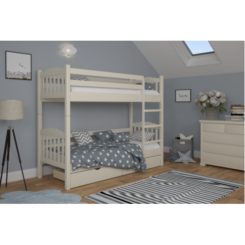 Pat din lemn natural Mebigr 80 x 200 (2x nivel) 