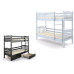 Pat din lemn natural Mebigr 90 x 200 (2x nivel) 