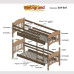Pat din lemn natural Mebigr 90 x 200 (2x nivel) 
