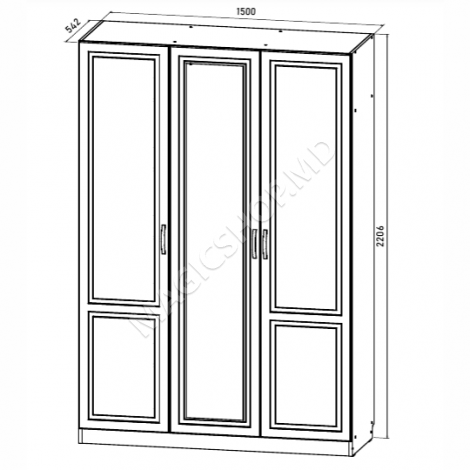 Dulap combinat Liverpool № 15 (cu oglindă) 3D 150cm