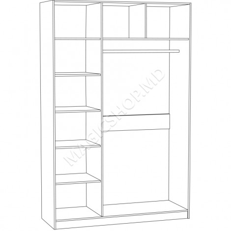 Dulap combinat Liverpool № 15 (cu oglindă) 3D 150cm