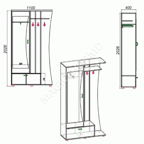 Antreu / Hol Iulia 110x202 cm