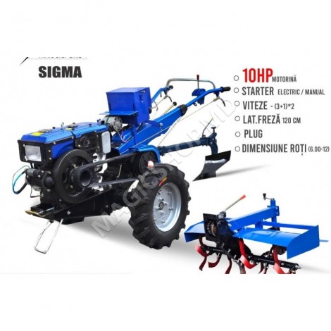 Мотокультиватор дизельный Sigma 10ЛС 101E (Електрический стартер) + фрезы
