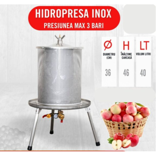 Hidropresa 40 de litri cu coș din inox