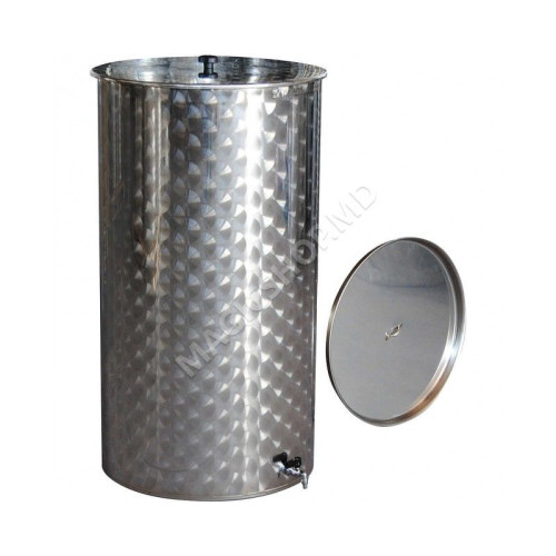 Butoi inox cu capac plutitor ulei 100 l + robinet