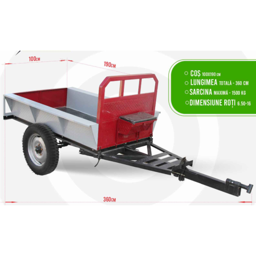 Remorca pentru Minitractor 1500kg