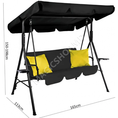 Balansoar cu suporturi pentru pahare KRE9689 Negru; Gri; Albastru