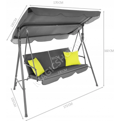 Balansoar cu suporturi pentru pahare KRE9689 Negru; Gri; Albastru