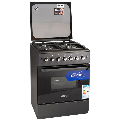 Aragaz combinat Vesta GC-E6060iCTg/BL