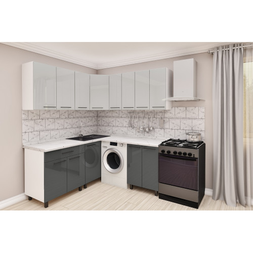 Bucătărie modulară de colț 1.8×1.8m cu fațadă MDF 