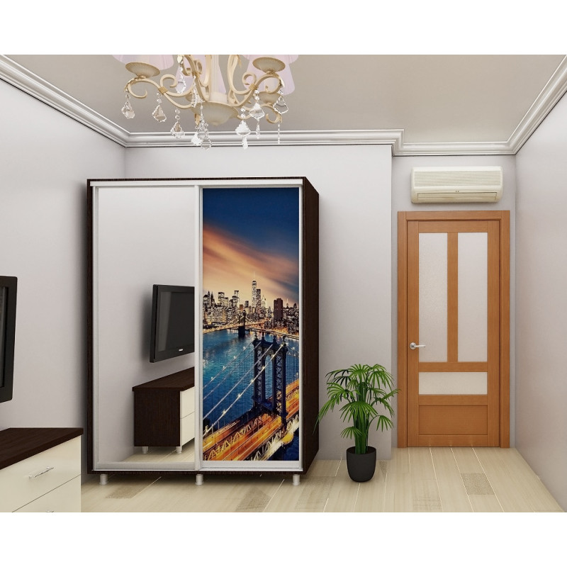 Dulap BofiMob D-100 (foto1) 220x100x60 cm bej, maro, negru