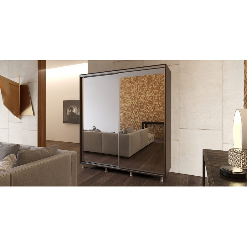 Dulap BofiMob D-180 220x180x60 cm bej, maro, negru