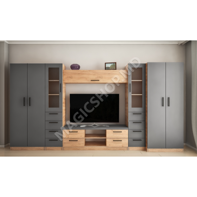 Гостиная Людмила Мини-Z со стеклом (ТВ-1,5м) 3,9м