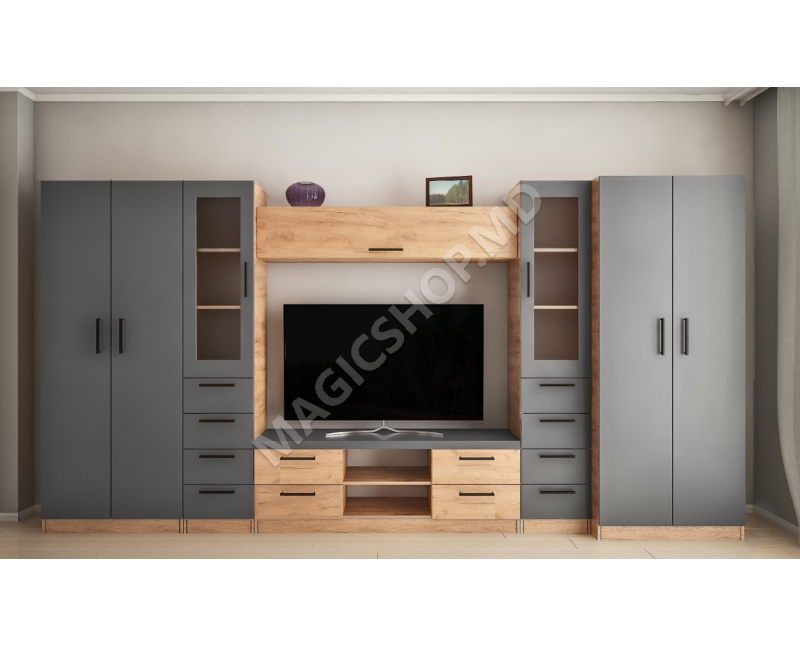 Гостиная Людмила Мини-Z со стеклом (ТВ-1,5м) 3,9м