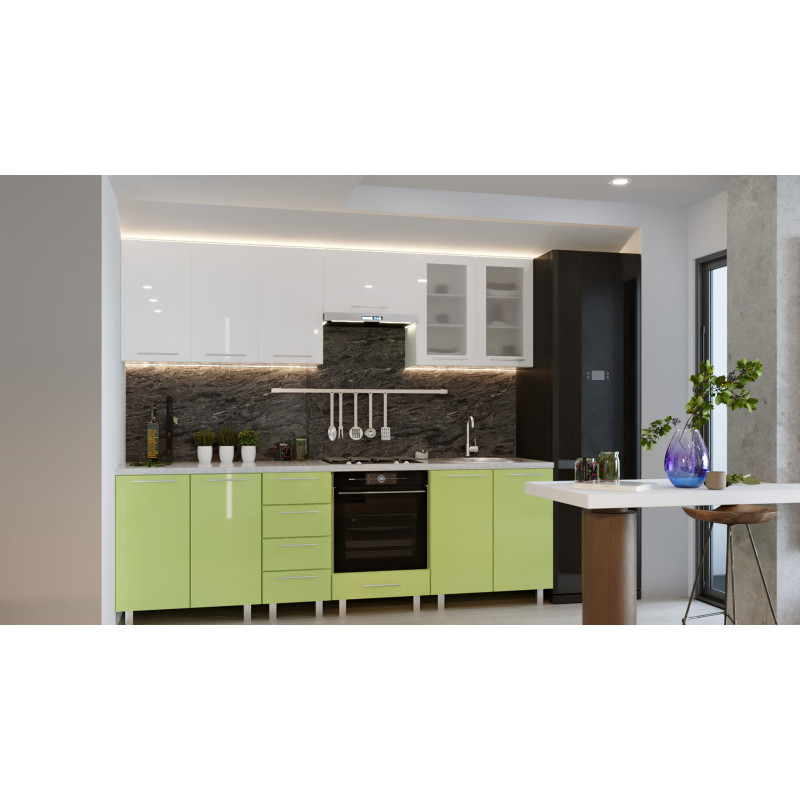 Bucatarie modulara Iulia 2.6m cu fațadă MDF