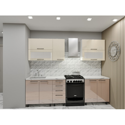 Bucatarie modulara Elena 2.0m Orizontal cu fațadă MDF
