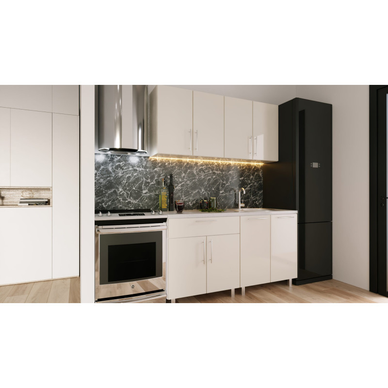 Bucatarie modulară „Mini” 1,6m cu fațadă MDF luciu