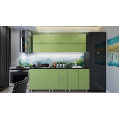 Bucatarie modulara Modern 2.2 m (fără sticlă) cu fațadă MDF