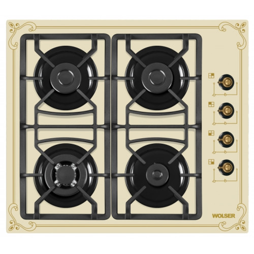 Plita de gaz incorporabila Wolser WL- F 6401 GT IC  Ivory Rustic