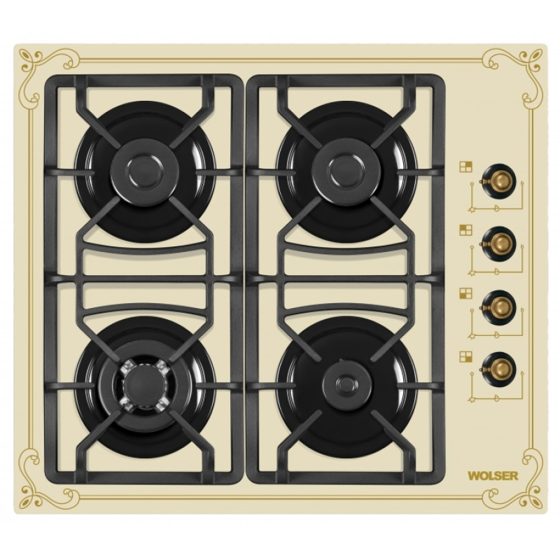 Plita de gaz incorporabila Wolser WL- F 6401 GT IC  Ivory Rustic
