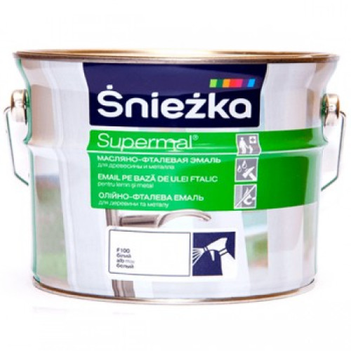 Email Supermal Sniezka. Lemn/ Metal. Alb. Lucios. 5 l