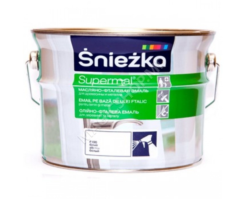 SNIEZKA Supermal, 2,5 L, alb lucios, vopsea email F500,(168)