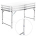 Set camping masă reglabilă și 4 scaune 120x60 cm