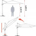 Umbrelă de grădină Roma 420 cm rotație 360, maro