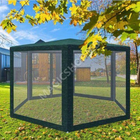 Cort pavilion cu 6 colțuri, plasa anti insecte, PA5 4x4m
