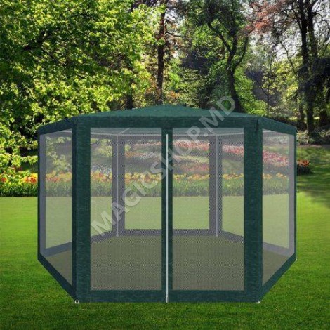 Cort pavilion cu 6 colțuri, plasa anti insecte, PA5 4x4m