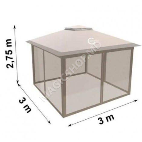 Cort pavilion 3x3m Roma cu plasa anti insecte PA9