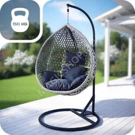 Balansoar / Fotoliu suspendat tip cocon QN-08 gri