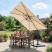 Umbrelă de grădină Roma 420 cm, rotație 360 bej, gri