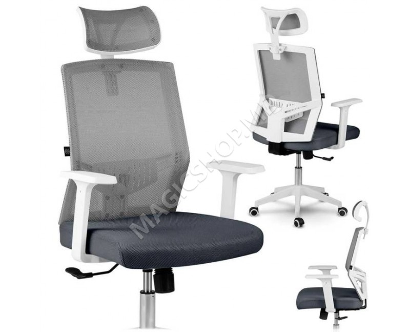 Сетчатое офисное кресло Rotar серо-белое 240100