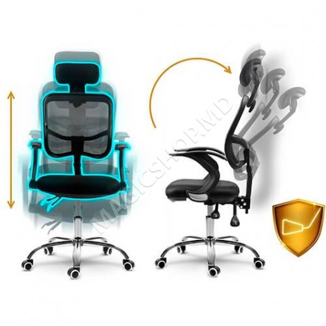 Офисное кресло Riga с сетчатой ​​спинкой, черное, 240500