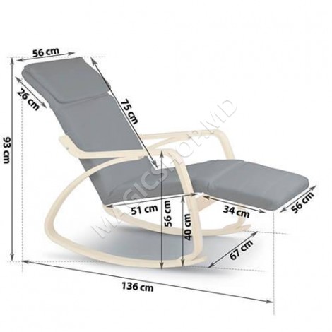 Fotoliu balansoar Suzi gri deschis 280000