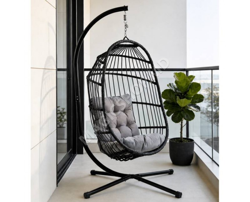 Balansoar de tip cocon JAMIE Black / Grey