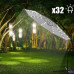 Umbrelă de grădină 300 cm, cu iluminare led, bej, gri