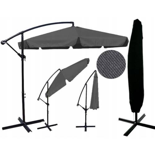 Umbrelă de grădină 350 cm gri, verde