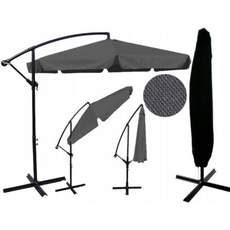 Umbrelă de grădină 350 cm gri, verde