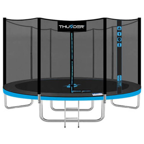 Trambulina Pro 435 cm, plasa externa, albastra, roz